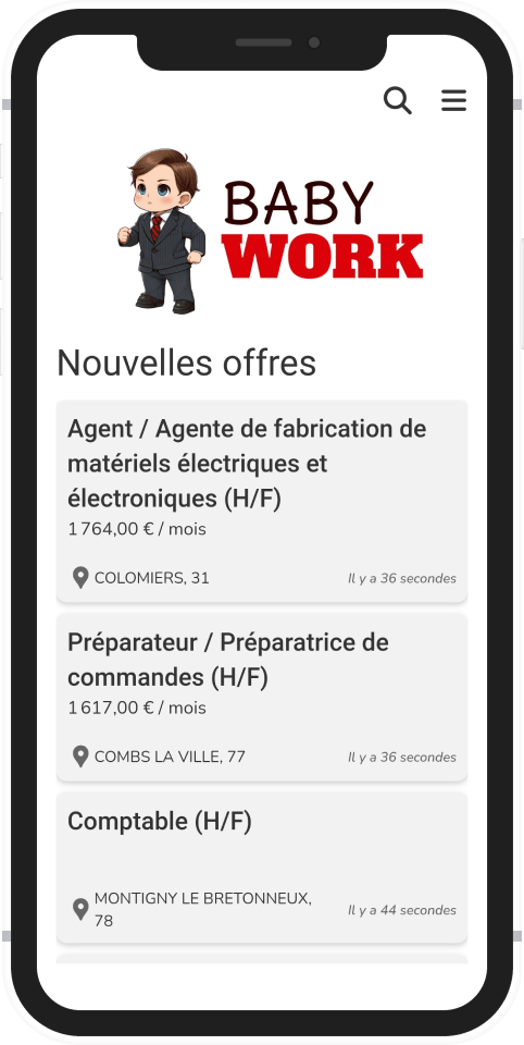 BabyWORK - Application mobile